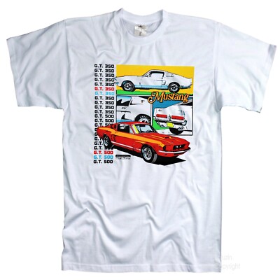 Ford Mustang GT T-Shirt Licensed  USA Muscle Car US-Car Garage  *0070 weiss