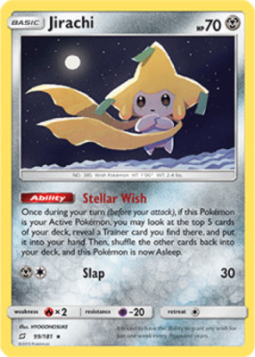 1x Jirachi 99/181 RARE Team Up Pokemon TCG Card NM