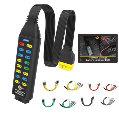 KAISAL OBD2 Breakout Box Powerful OBDII Protocol Detector Communication/ Power/Ground Breakout Box 16-Pin CAN Breakout Automotive w/ OBD2 Scanner Connector, 4mm Banana Jack,35 Cable, Black