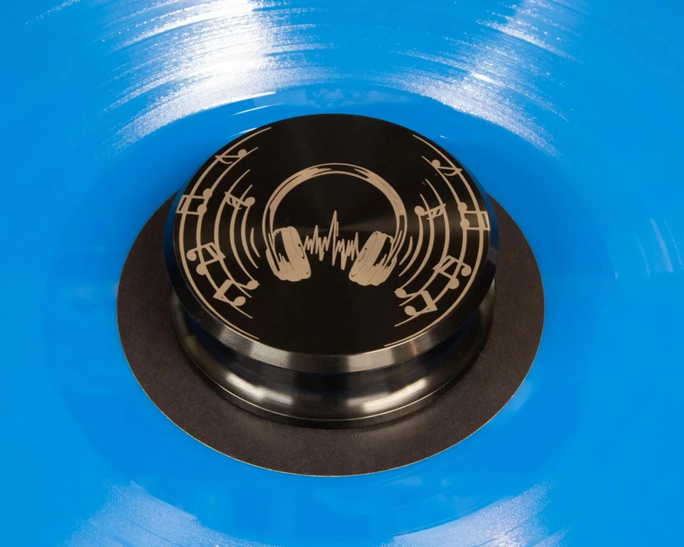 Vinyl record stabilizer weight. Musical Headphones engraved turntable weight. - Image 2 of 4