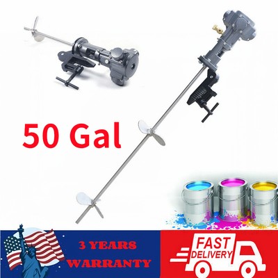 50 Gallon Pneumatic Mixer Horizontal Plate Rung Dope Stainless Steel Tank Barrel