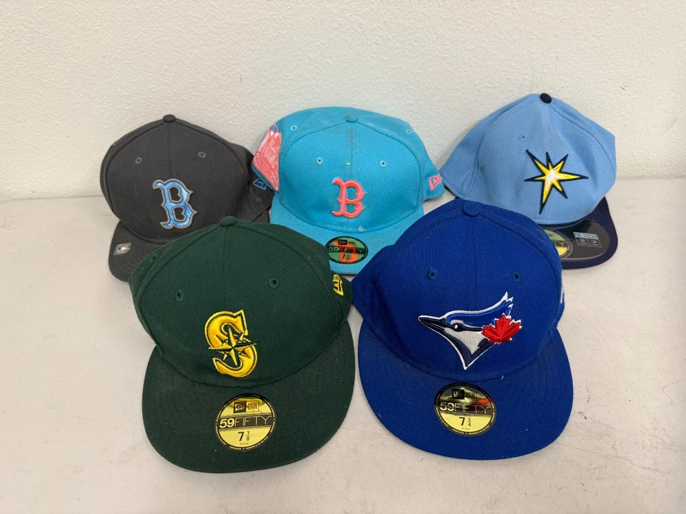 Lot of 5 Exclusive St. Louis Cardinals Club Blue Gray Fitted 7 3/4 & 5/8 Hat Cap - Image 2 of 4