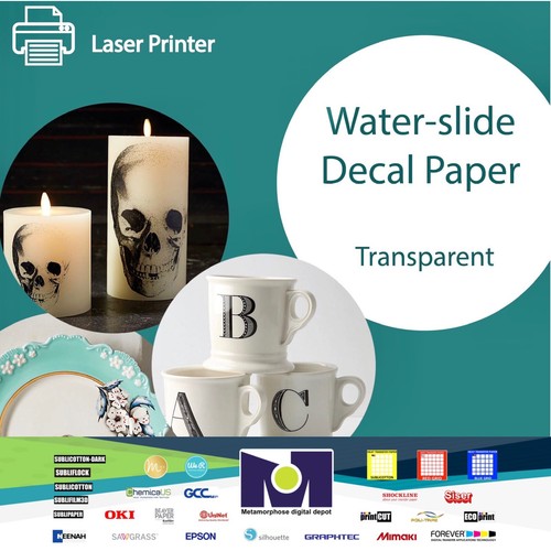 LASER Waterslide Decal Paper CLEAR 5 Sh 8.5”x11” Made In USA Free Delivery
