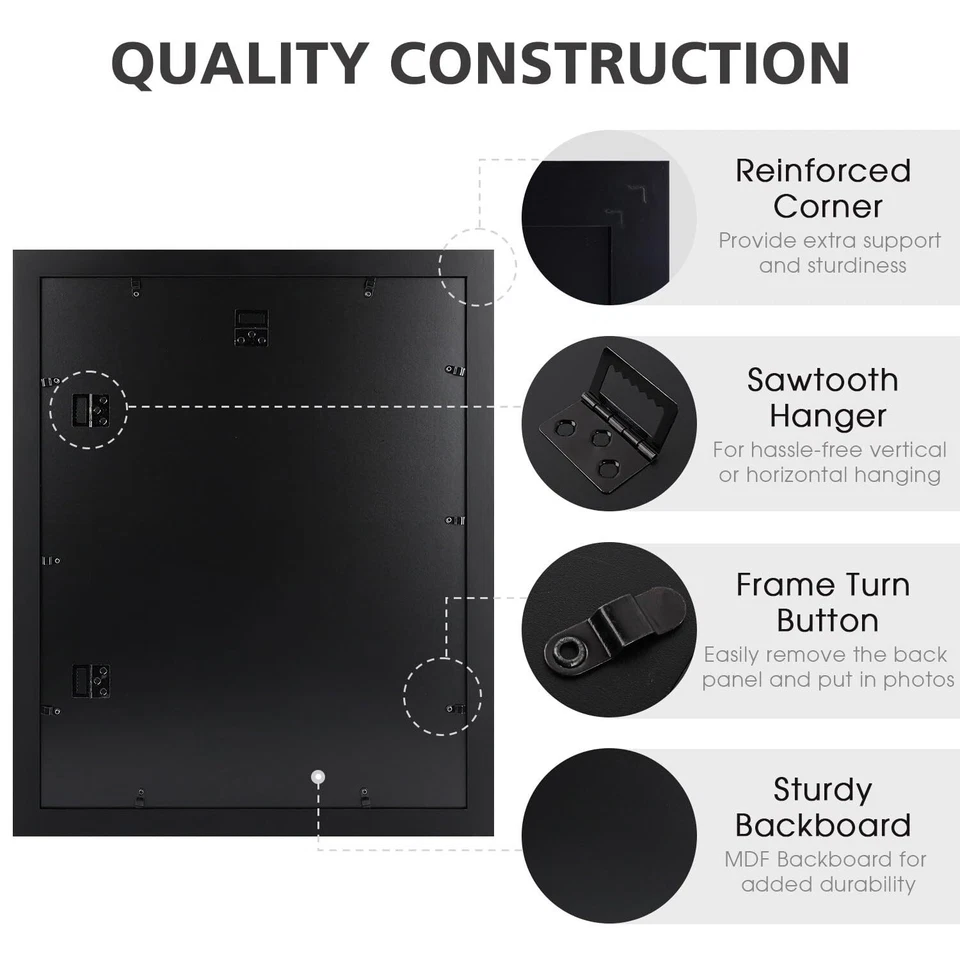 Marco de fotos moldeado ancho póster de madera maciza marco envejecido 16x20 16x24 18x24 Foto 4 de 4