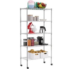 Adjustable Storage Shelves 5-Tier Wire Shelving Unit Heavy Duty Metal Shelves...