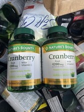 Lot Of 2 Nature  s Bounty Cranberry Fruit 4200 mg with Vitamin C Softgel-250 Ct
