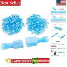 Versatile 200 Pcs Female  Male Fully Insulated Spade Connectors - 16-14 Gauge