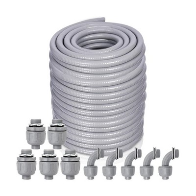 1 Inch 150 FT Non Metallic Liquid-Tight Conduit and Connector Kit - Includes ...