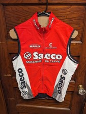 Cannondale Saeco Biking Cycling Jersey Zip Vest Men L USA Made Graphic Print 90s