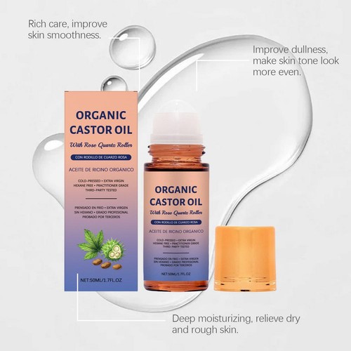 1/2/3x Organic Golden Castor Oil Roll-On with Rose Quartz for Skin,Hair&Wri C3Q4 - Picture 14 of 21