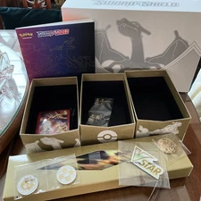 CHARIZARD UPC Pokémon TCG: Sword and Shield Ultra Premium EMPTY BOX Plus Items