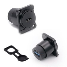 Panel Mount USB C To USB 3.0 Adapter Female Converter Connector Fast 2 PCS
