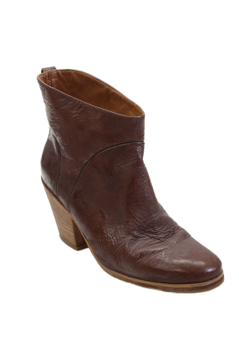 Rachel Comey Womens Slip On Block Heel Round Toe Booties Brown Leather Size 6.5Free Shipping in US $100+ Orders | $6.95 Orders Below
