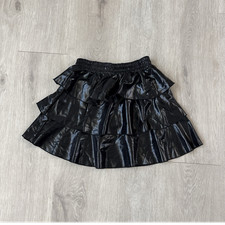 Grace Karin Girls Layered Black Skirt 8Y Elastic Waist Polyester Elastane