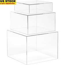Acrylic Stackable Display Riser Cubes Jewelry Cosmetics Figures Storage New