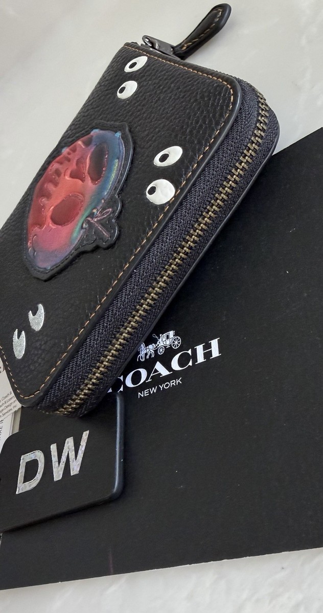 NWT DISNEY X COACH POISON APPLE SPOOKY EYES LEATHER ZIP AROUND