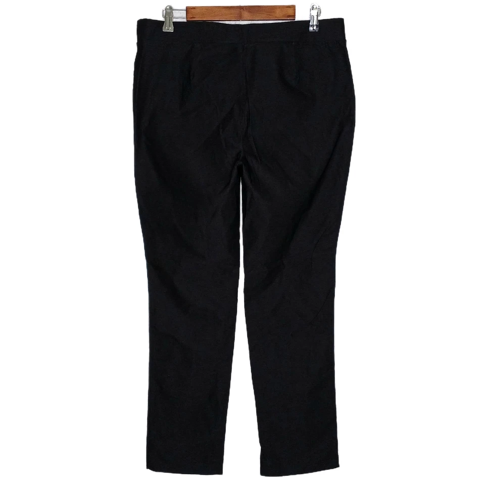 Pantalones informales Ann Klein para mujer cintura elástica talla L elásticos negros sólidos Foto 3 de 4