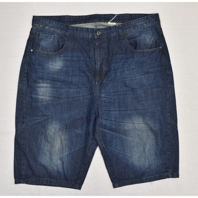 Sean John Men's Bermuda Denim Shorts Zip Solid 100% Cotton Blue Size 46 Tall Y2K