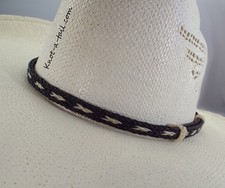 Horsehair hat band, Adjustable Cowboy hat band, black-white design: Bold