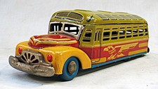 Vintage Tin Friction Bonnet Bus -  Made in Japan
