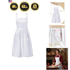 Women Apron with Pockets Waist Apron