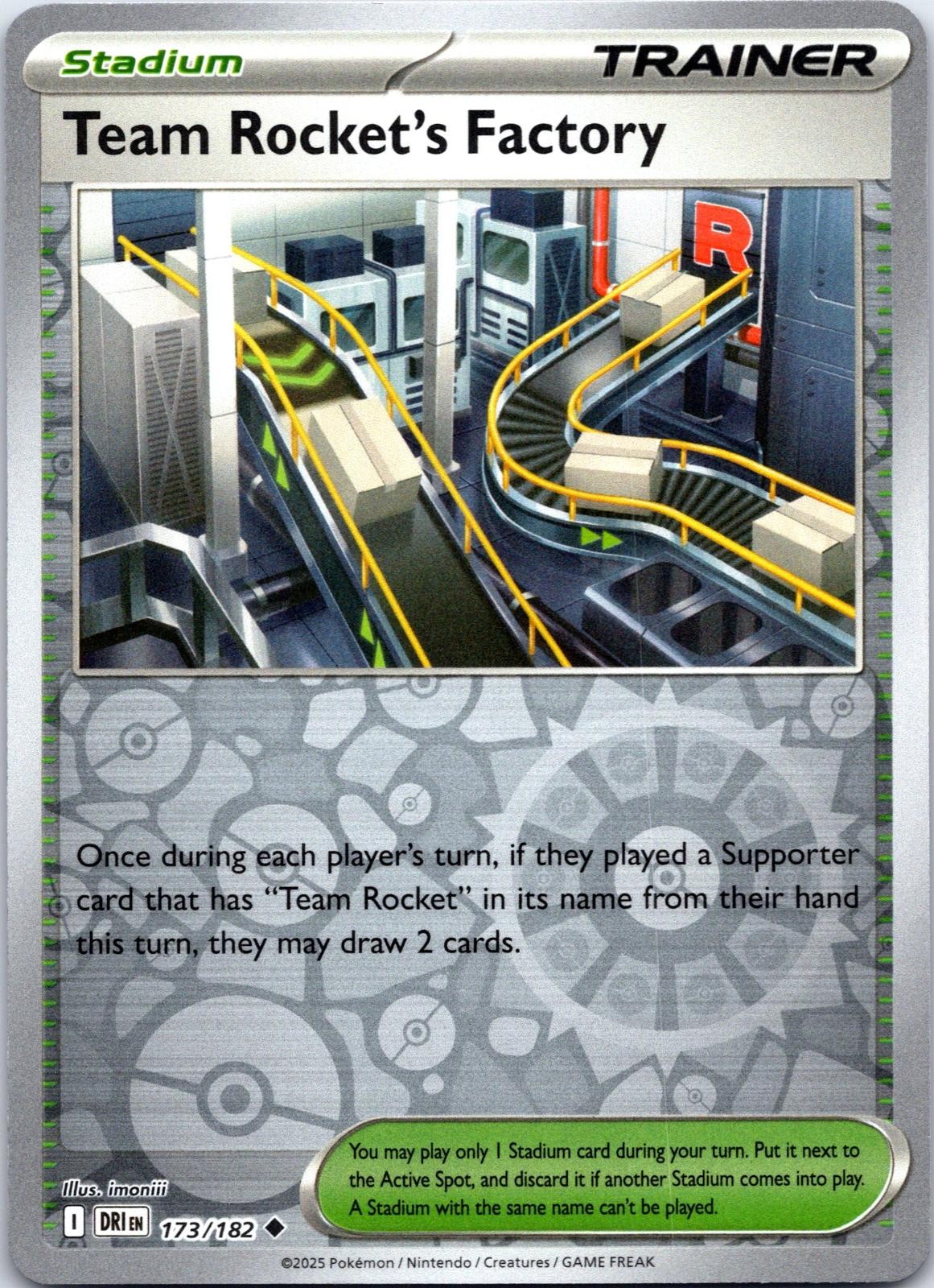 Team Rocket's Factory 173/182 Uncommon Destined Rivals Pokemon Reverse Holo NM