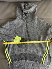 Twist Knit Chevron Pullover Hoodie Black Gray Neon Yellow Women Long Sleeve