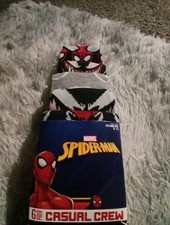 Spiderman Venom Marvel 6 Pair Crew Socks Men Size 8-12 Bioworld Casual Comic NEW