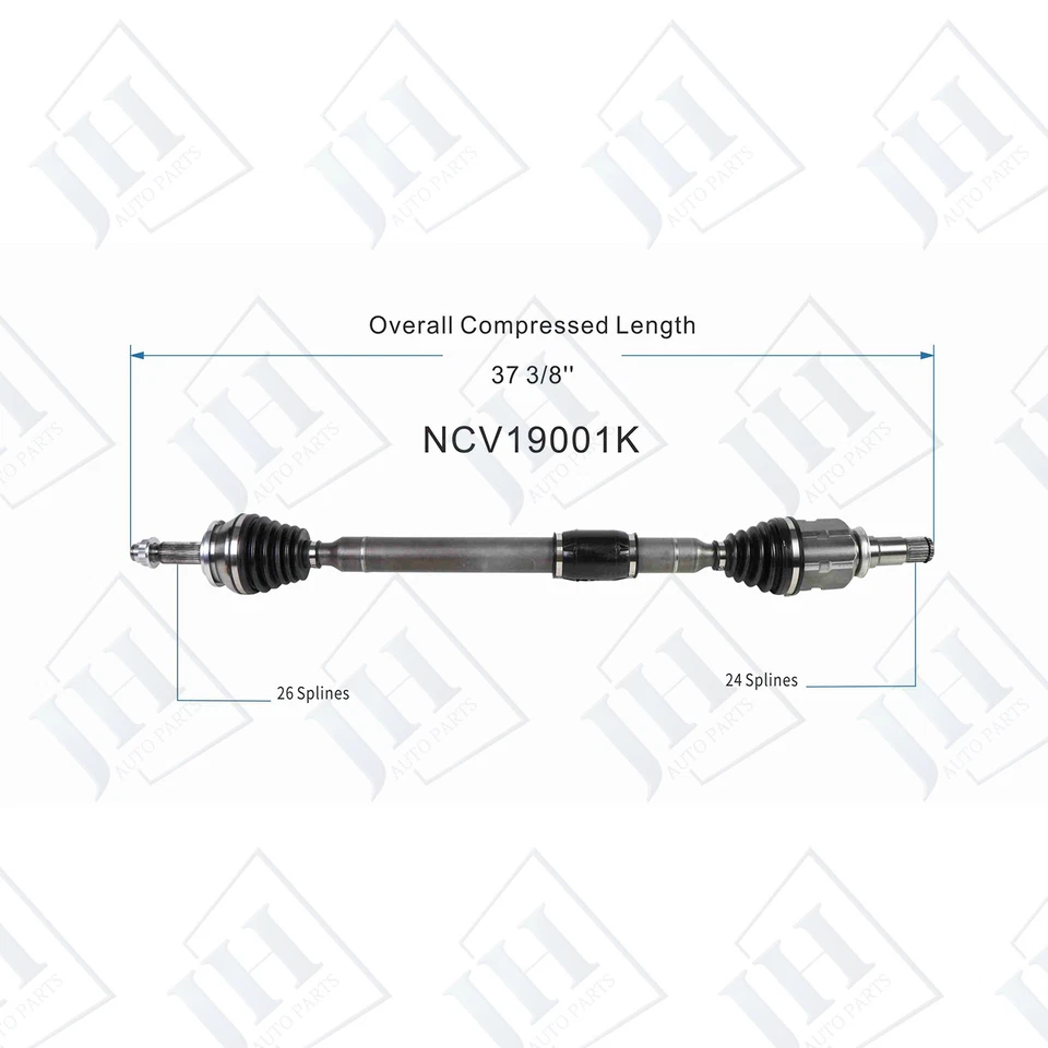 OE Front Pair Left Right CV Axle Shaft Set For 2016-2022 Toyota Prius Prime FWD - Image 3 of 4
