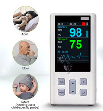 Handheld Pulse Oximeter Monitor for Heart Rate and Oxygen Saturation
