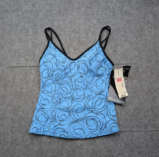 Miraclesuit Tankini Top Womens 10 Slimming Blue Swim Padded Tank Beach Smoothing