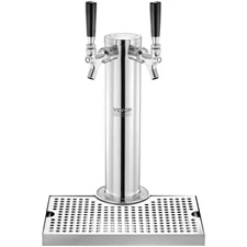 Kegerator Tower Kit, Dual Taps Beer Conversion Kit, Stainless Steel Keg Beer Tow