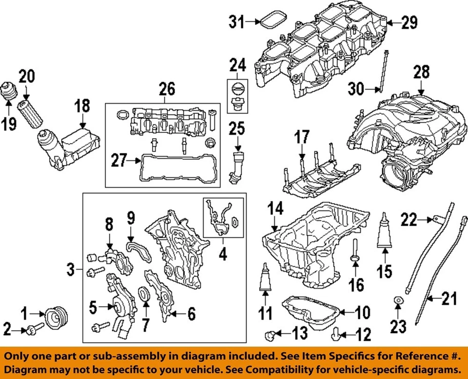 Used Engine Complete Assembly fits: 2016 Dodge Journey 3.6L VIN G 8th digit Grad Foto 3 de 4