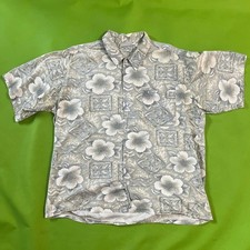 XL Billabong Hawaiian floral shirt blue white