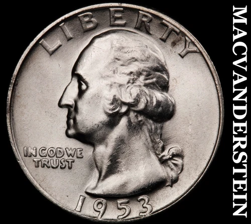 1953-D Washington Quarter- Silver Choice Gem Brilliant Uncirculated #i8608