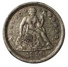 1850 Seated Liberty Dime – Silver 10¢ – Nice VG Example #473