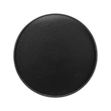 15.2 Inch Wooden Serving Tray Round Decorative Platter, Black