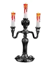  14-inch Light Up Candelabra with LED Flames One Size