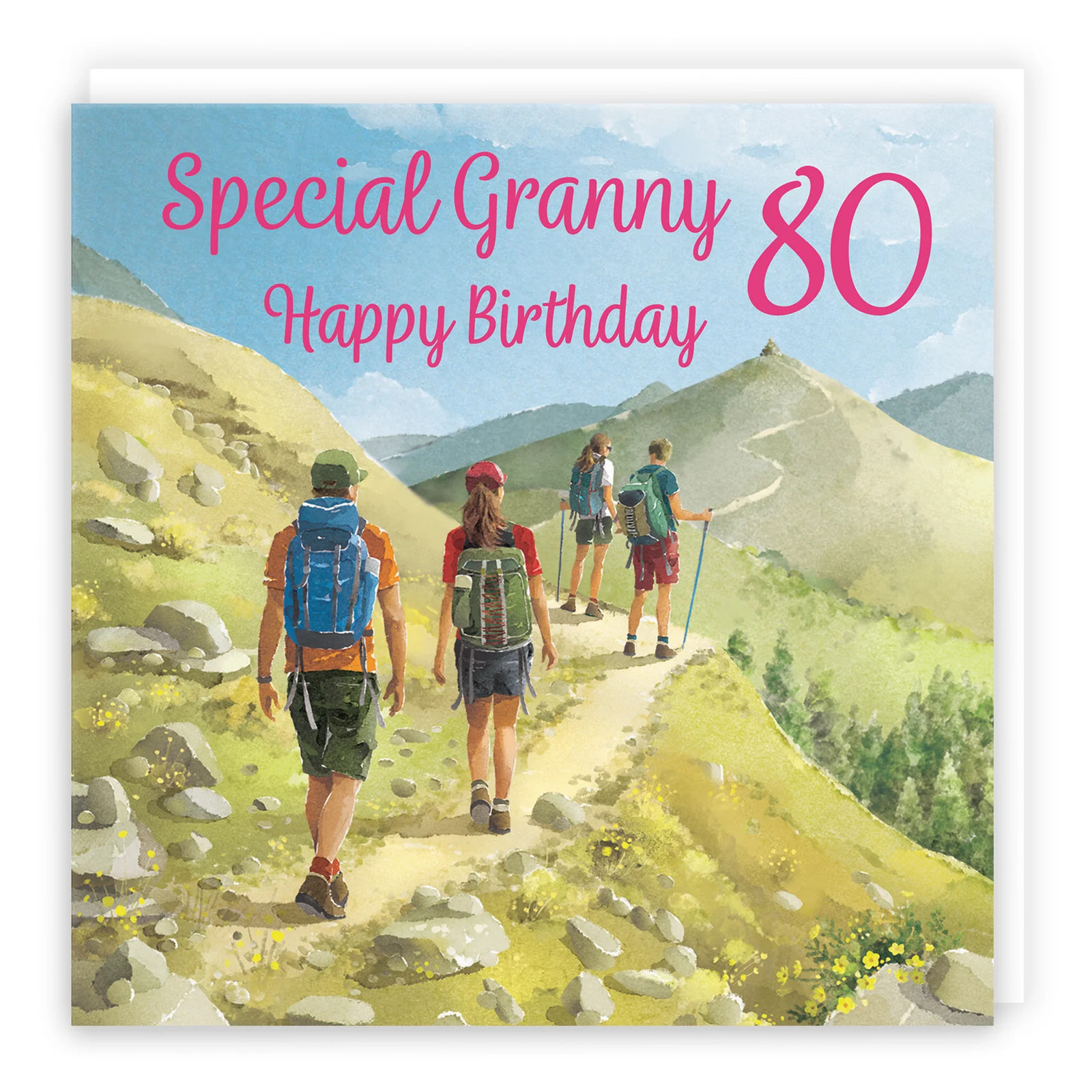 80th Granny Walking Birthday Card Milo's Gallery