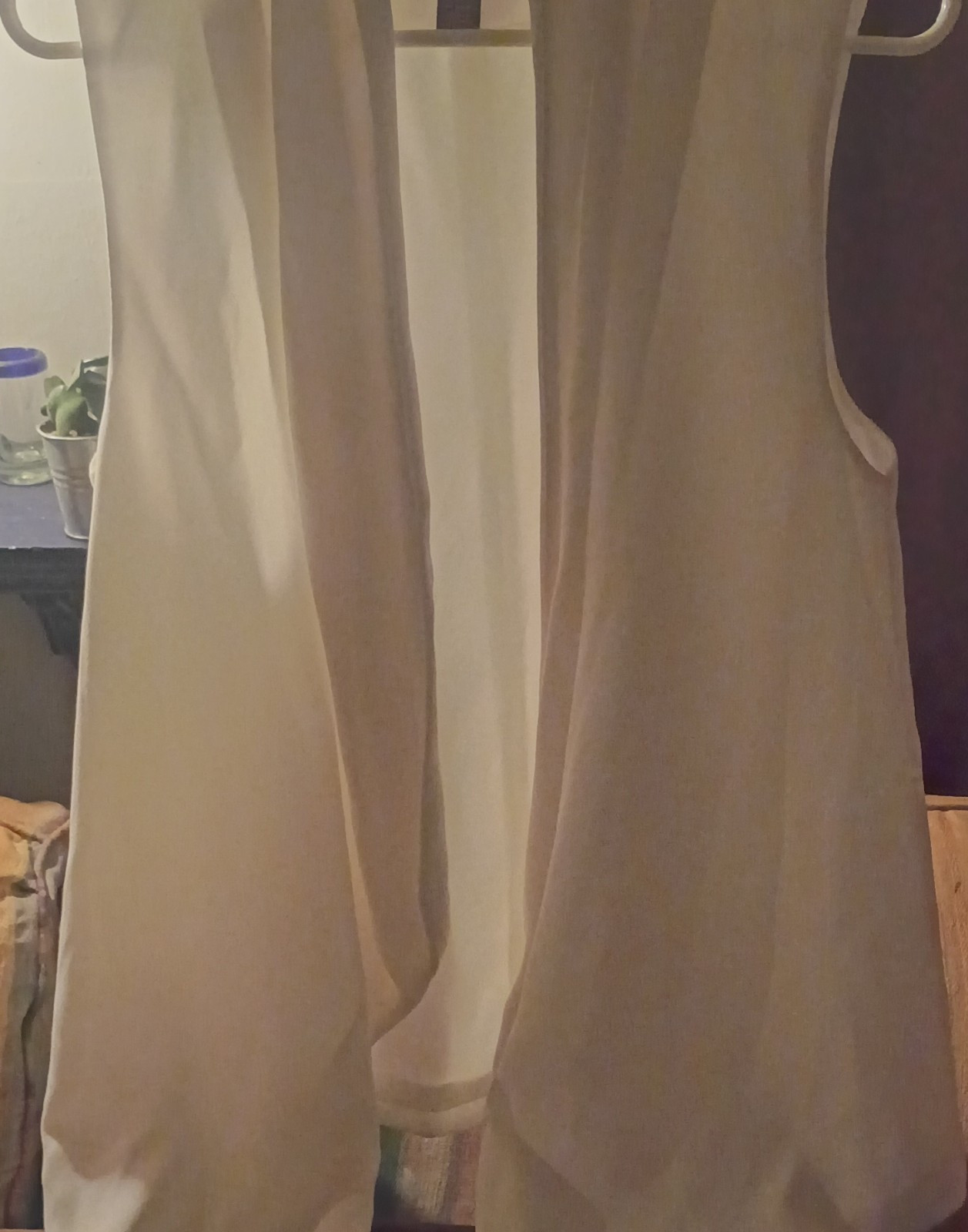 Forever 21 Women’s Ivory Open Front Sleeveless Long Lightweight Vest Size L