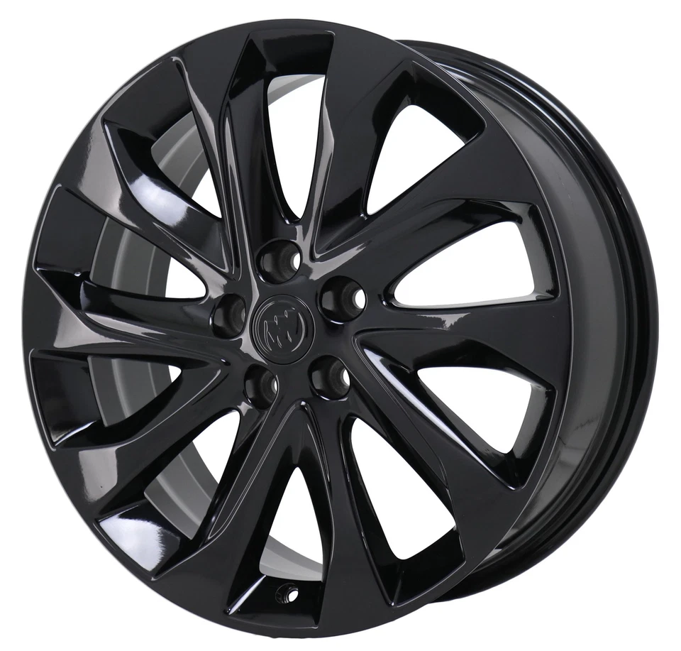 Juego de llantas negras brillantes Buick Envision de 19" OEM 4144 2016-2019 de fábrica Foto 2 de 3