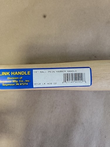 18" Hammer Handle Ball Pein LK-409-02 Hickory Wood Seymour NEW USA - Picture 2 of 5