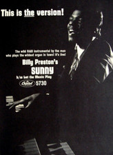 BILLY PRESTON 1966 vintage POSTER ADVERT SUNNY Capitol Records