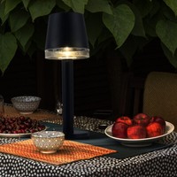 AußEnleuchte Solarlampe Tischlampe Balkonlampe Schwarz Led Gartenlampe H 21,5 Cm