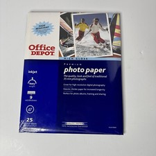 Premium Photo Paper Office Depot Gloss Inkjet  8.5" X 11" 25 Sheets NEW