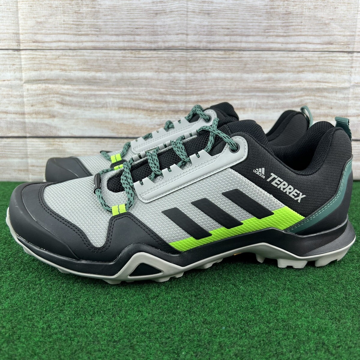 green③ Adidas Terrex AX3 Grey Core Black Green Outdoor Hiking Shoes