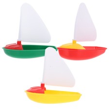 1 Set 3PCS Mini Plastic Sailing Boat Toys Kids Bath Toys Bathtub Toys for Kids