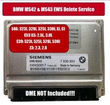 BMW DME EWS Delete Remove Service MS42 MS43  M50 M52 M54, No Crank