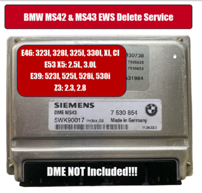 BMW DME EWS Delete Remove Service MS42 MS43  M50 M52 M54, No Crank