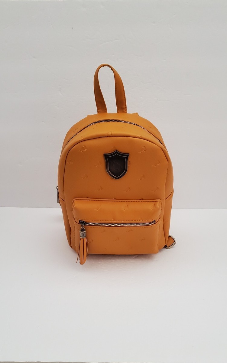 harry potter mini backpack yellow Fred Segal Checker Hufflepuff Harry! The print on this faux leather backpack depicts Hogwarts School of Witchcraft and Wizardry in all its magical glory Hufflepuff Mini Backpack - Harry